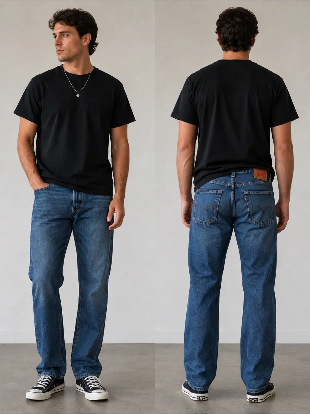 Levi's Straight-Leg Jeans in Medium Blue Wash